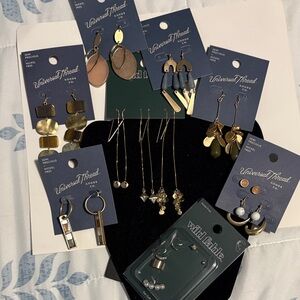 Lot of 12 pair Universal Thread semiprecious gold tone Earrings Set + ear cuffs